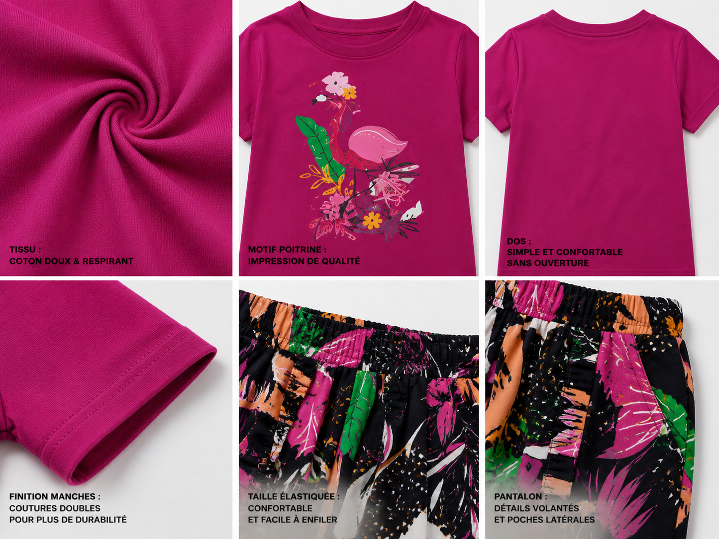 Ensemble 2 piece FLAMINGO TROPICAL