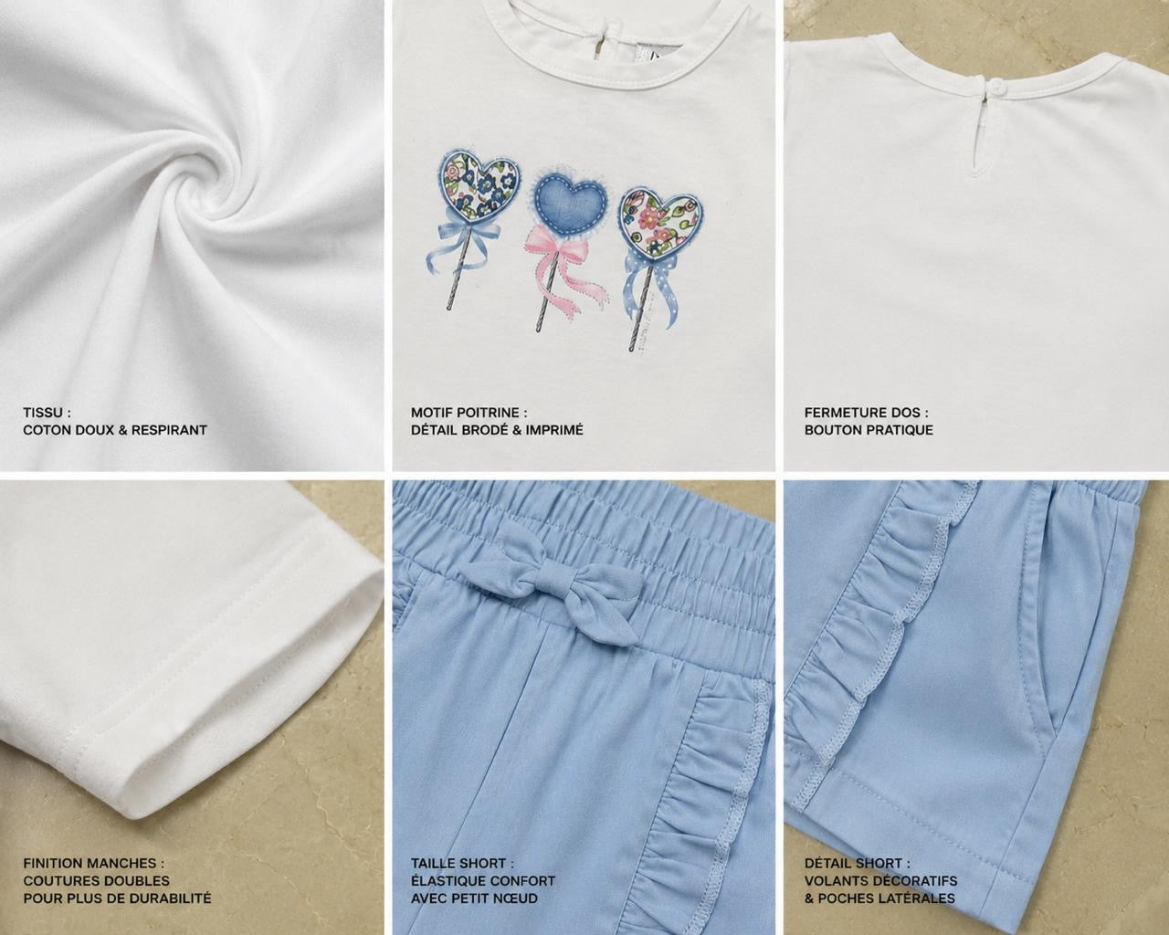 Ensemble 2 piece LOLLIPOP HEARTS