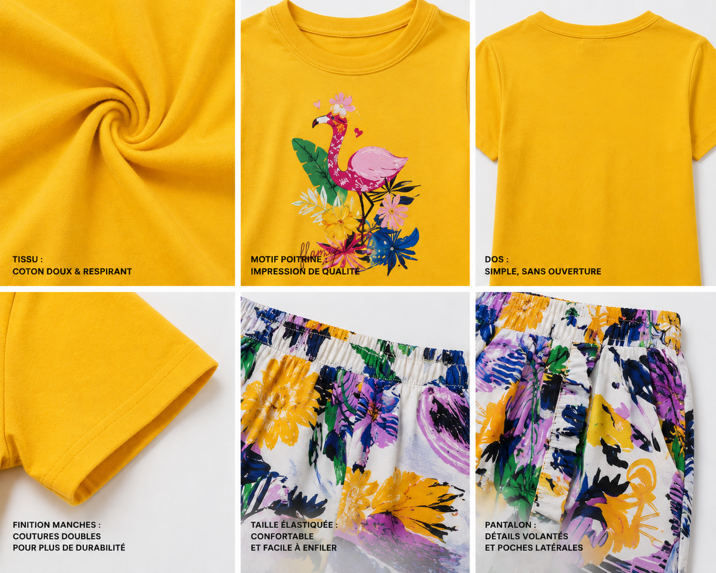Ensemble 2 piece FLAMINGO TROPICAL