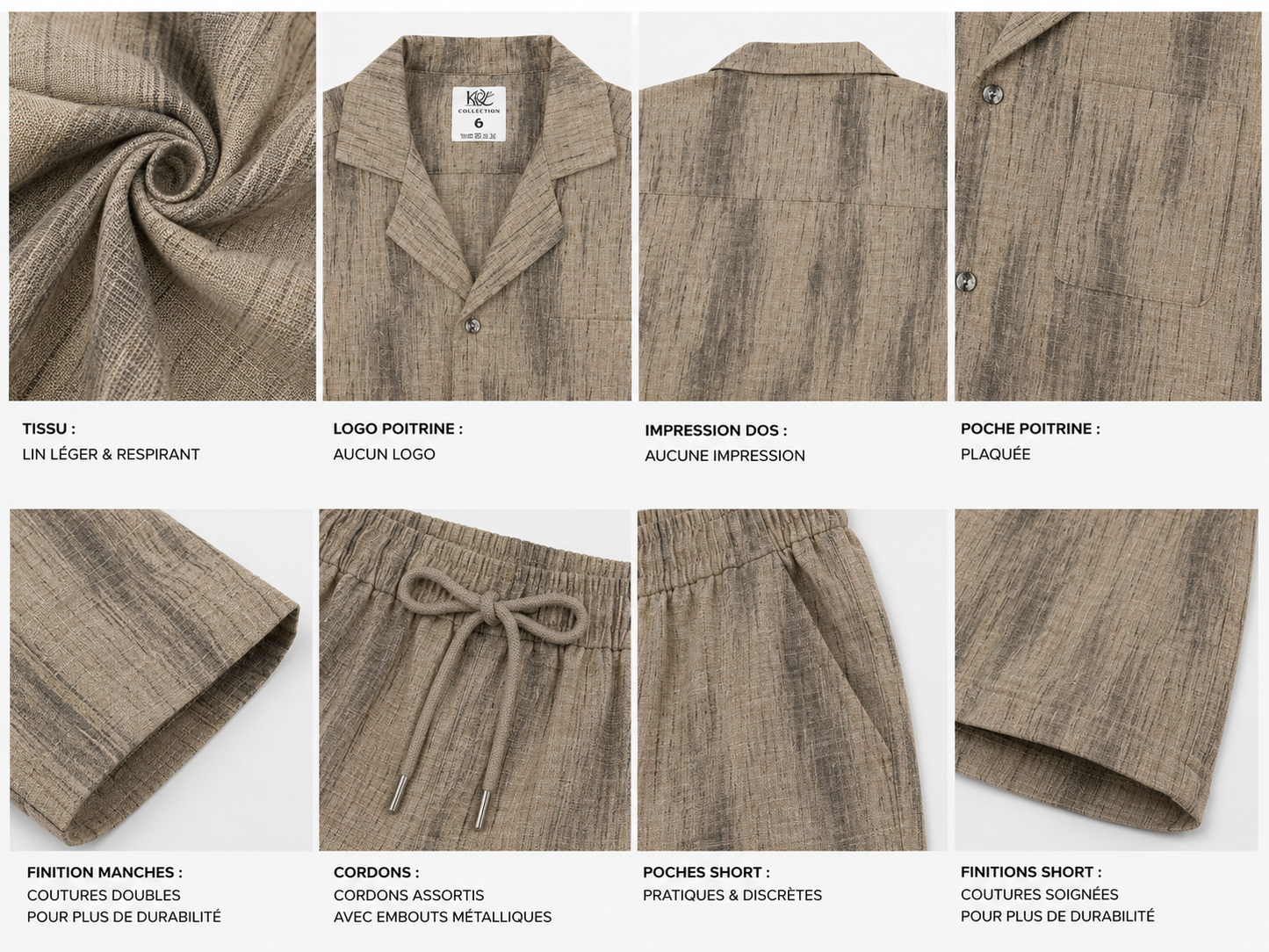 Ensemble chemise en lin 2 pièce