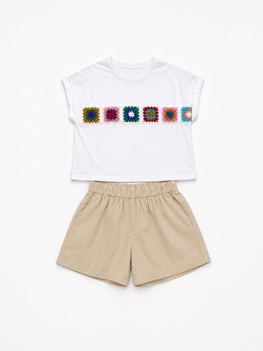 Ensemble short brodé
