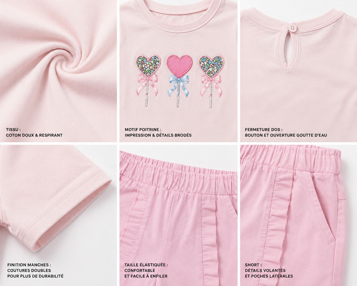 Ensemble 2 piece LOLLIPOP HEARTS