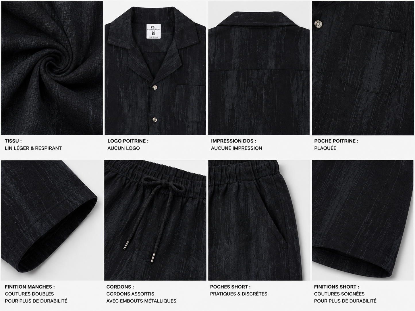 Ensemble chemise en lin 2 pièce