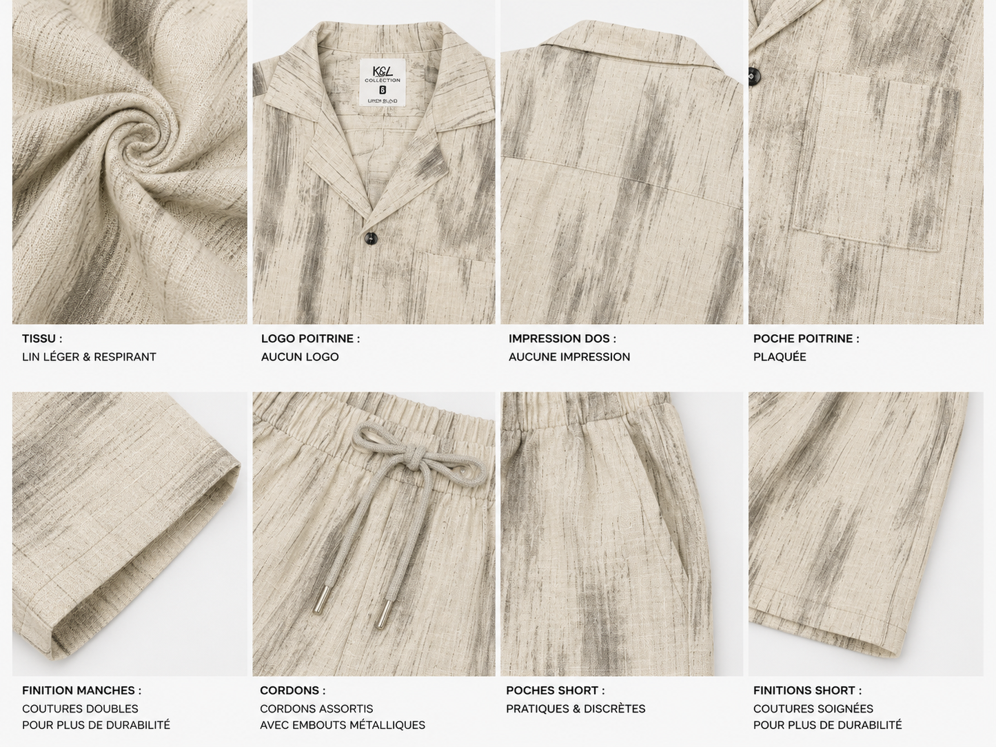 Ensemble chemise en lin 2 pièce