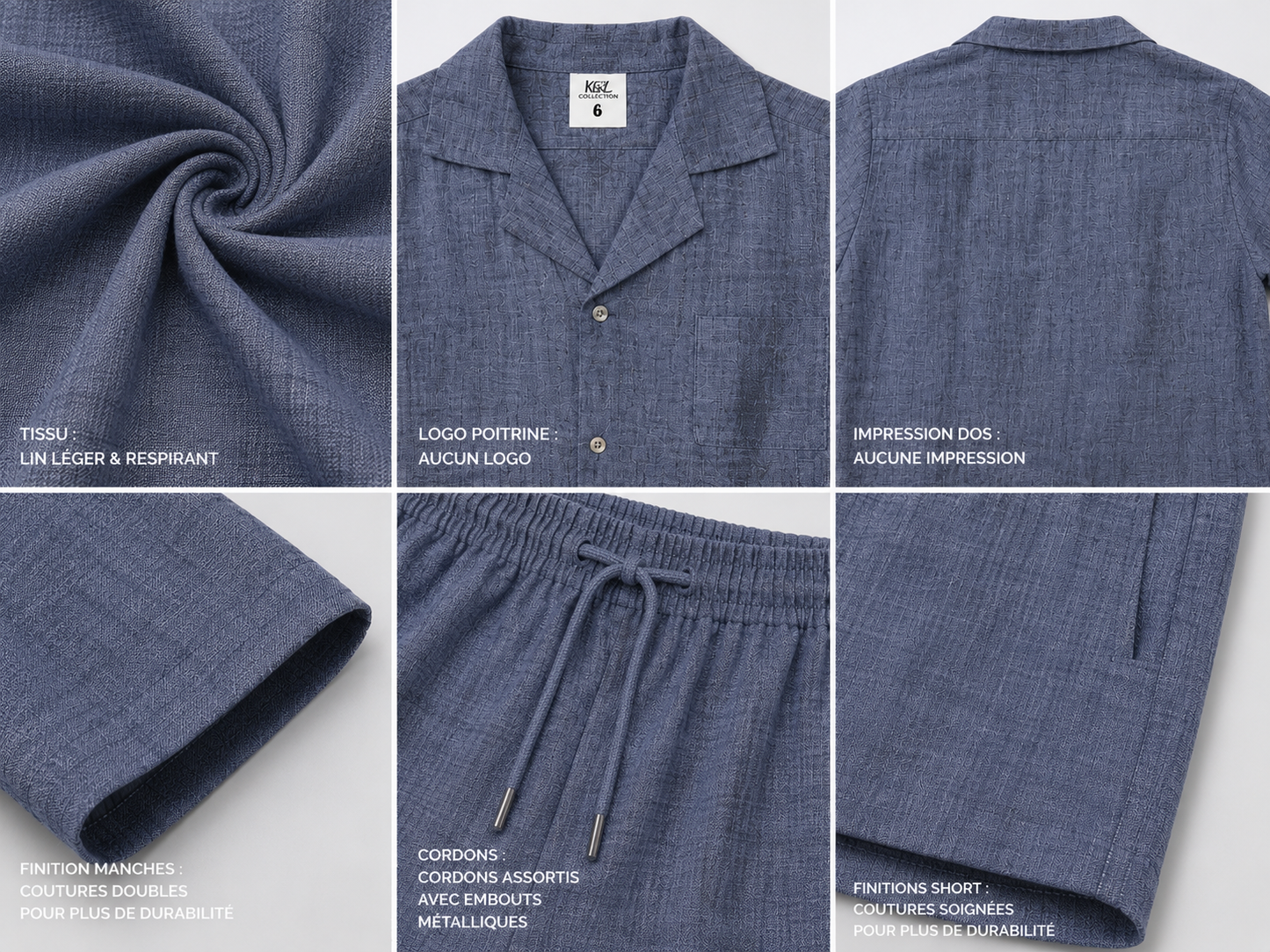 Ensemble chemise en lin 2 pièce