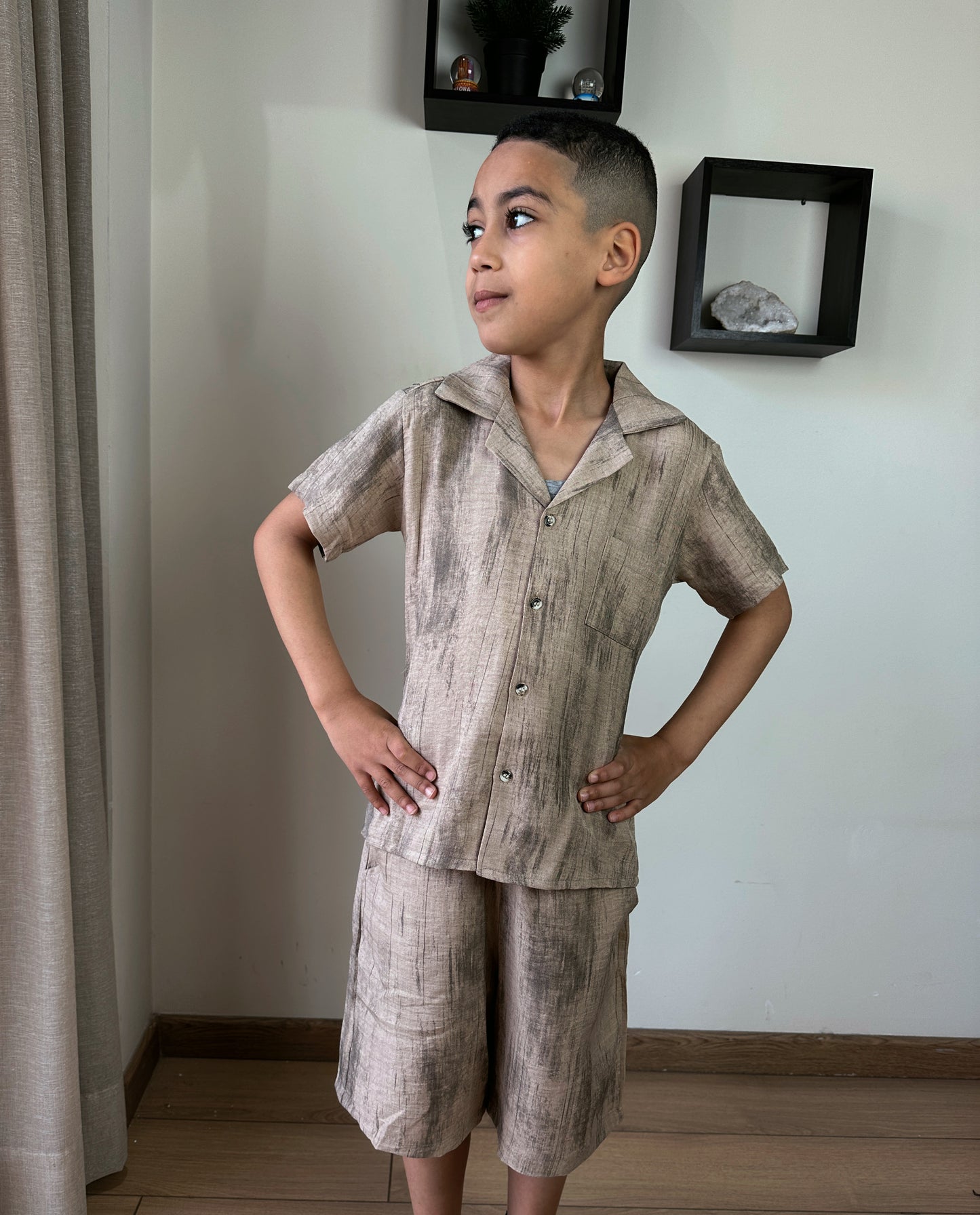 Ensemble chemise en lin 2 pièce