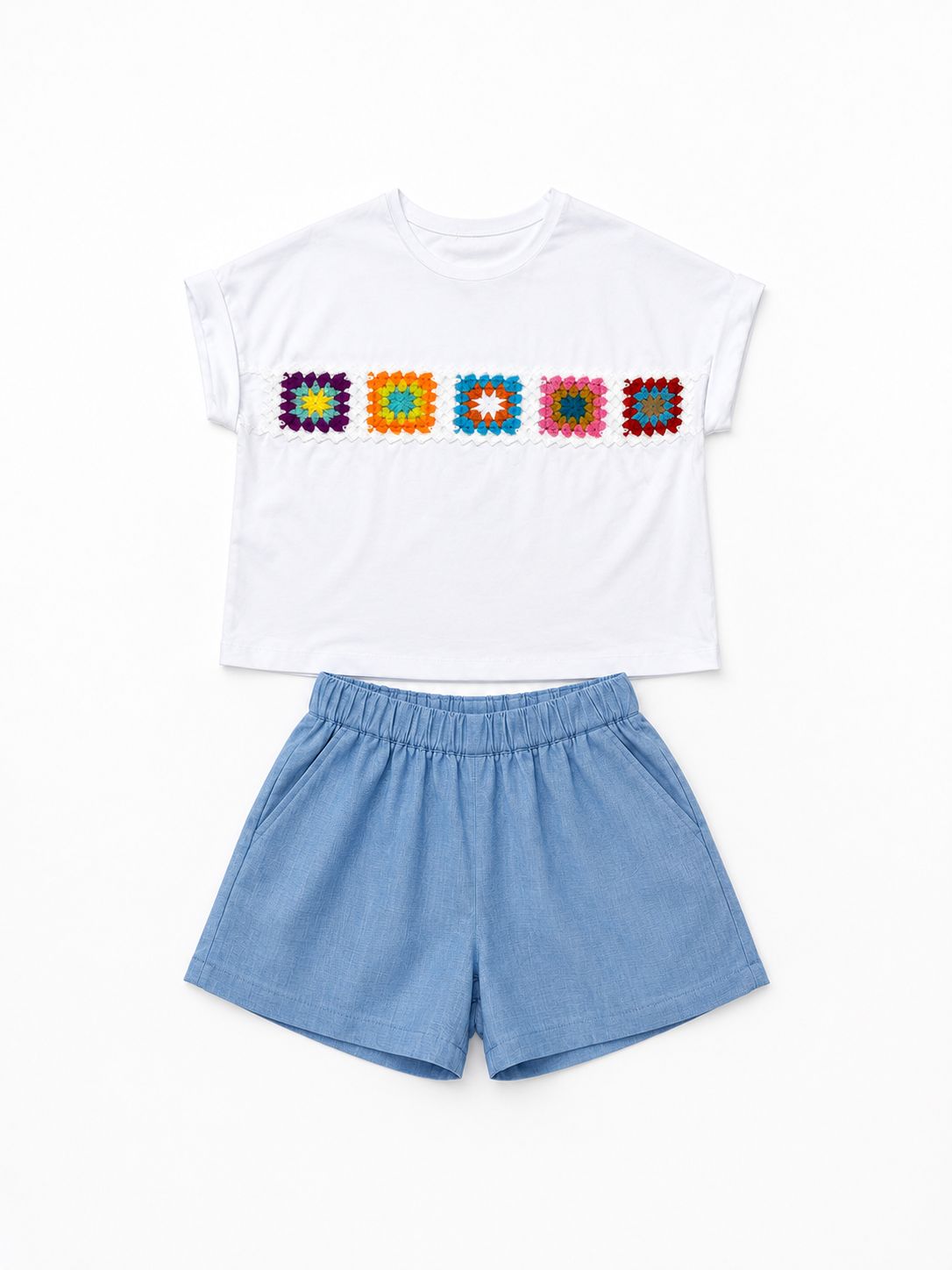 Ensemble short brodé