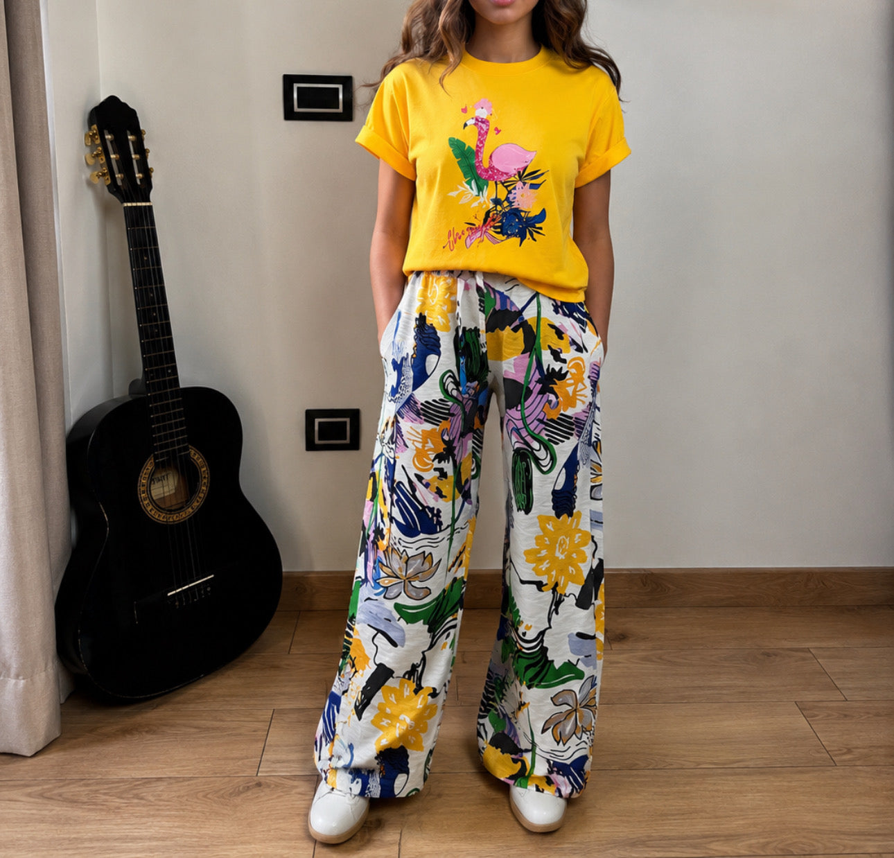 Ensemble 2 piece FLAMINGO TROPICAL