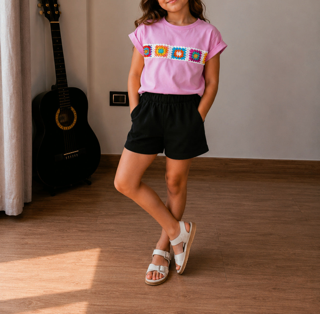 Ensemble short brodé