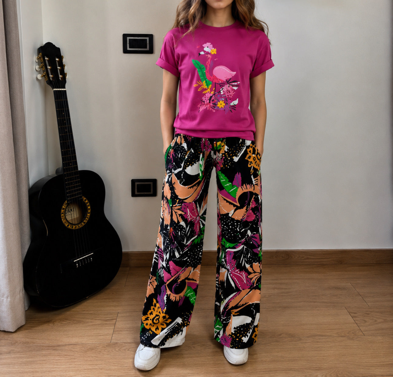 Ensemble 2 piece FLAMINGO TROPICAL