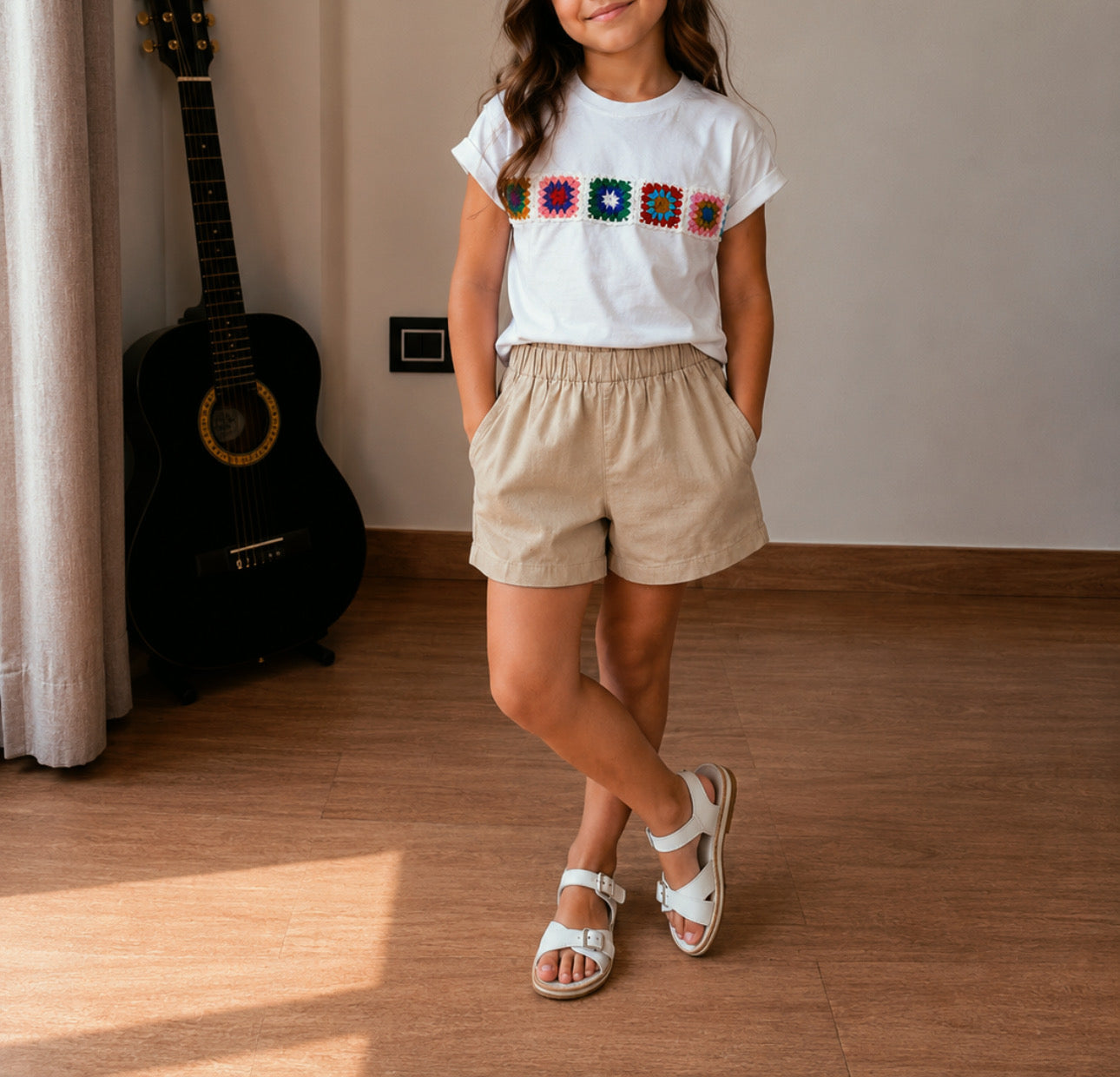 Ensemble short brodé